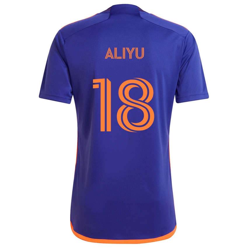 Niño Camiseta Ibrahim Aliyu #18 Púrpura Naranja 2ª Equipación 2024/25 La Camisa Argentina