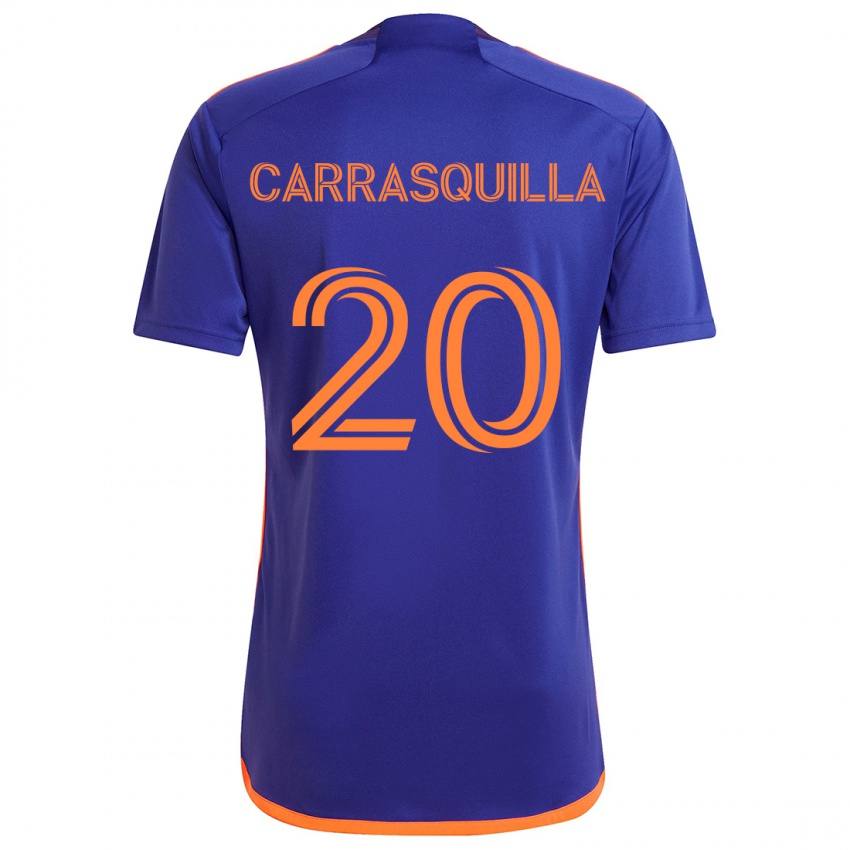 Niño Camiseta Adalberto Carrasquilla #20 Púrpura Naranja 2ª Equipación 2024/25 La Camisa Argentina