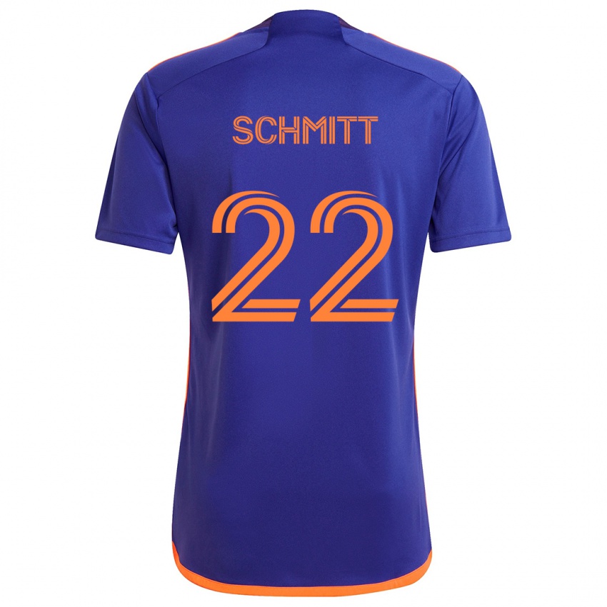 Niño Camiseta Tate Schmitt #22 Púrpura Naranja 2ª Equipación 2024/25 La Camisa Argentina