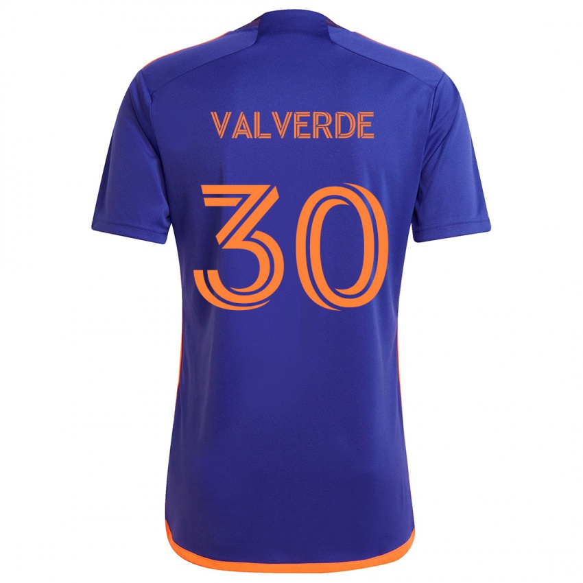 Niño Camiseta Jefferson Valverde #30 Púrpura Naranja 2ª Equipación 2024/25 La Camisa Argentina