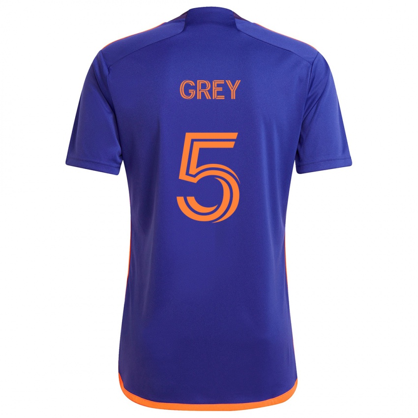 Niño Camiseta Omar Grey #5 Púrpura Naranja 2ª Equipación 2024/25 La Camisa Argentina