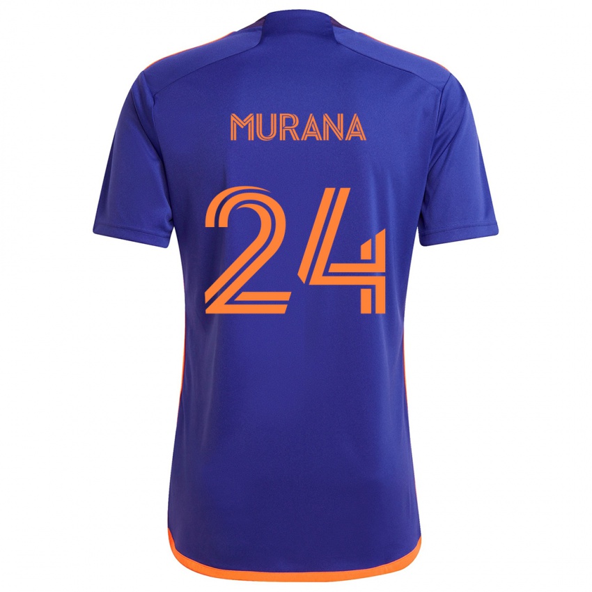 Niño Camiseta Mujeeb Murana #24 Púrpura Naranja 2ª Equipación 2024/25 La Camisa Argentina