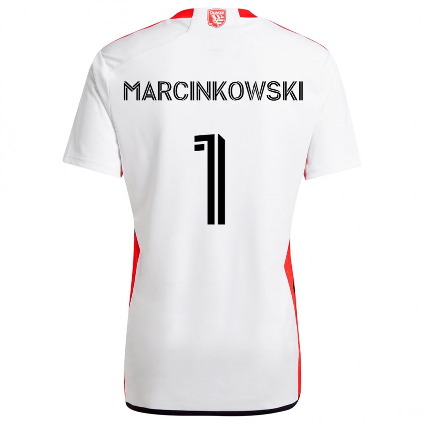 Niño Camiseta Jt Marcinkowski #1 Blanco Rojo 2ª Equipación 2024/25 La Camisa Argentina