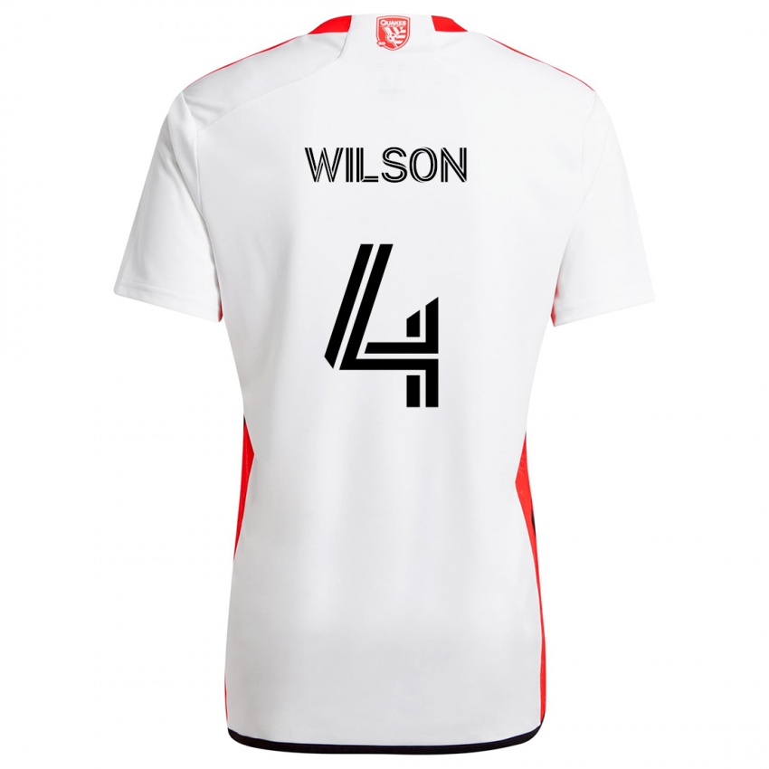 Niño Camiseta Bruno Wilson #4 Blanco Rojo 2ª Equipación 2024/25 La Camisa Argentina