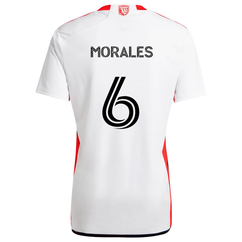 Niño Camiseta Alfredo Morales #6 Blanco Rojo 2ª Equipación 2024/25 La Camisa Argentina