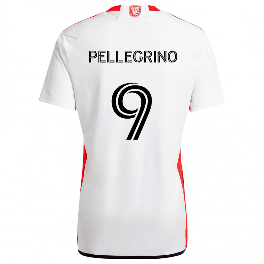 Niño Camiseta Amahl Pellegrino #9 Blanco Rojo 2ª Equipación 2024/25 La Camisa Argentina