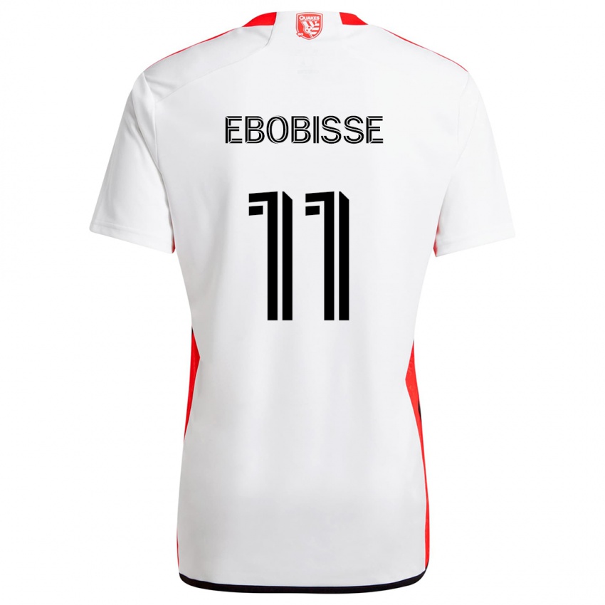 Niño Camiseta Jeremy Ebobisse #11 Blanco Rojo 2ª Equipación 2024/25 La Camisa Argentina