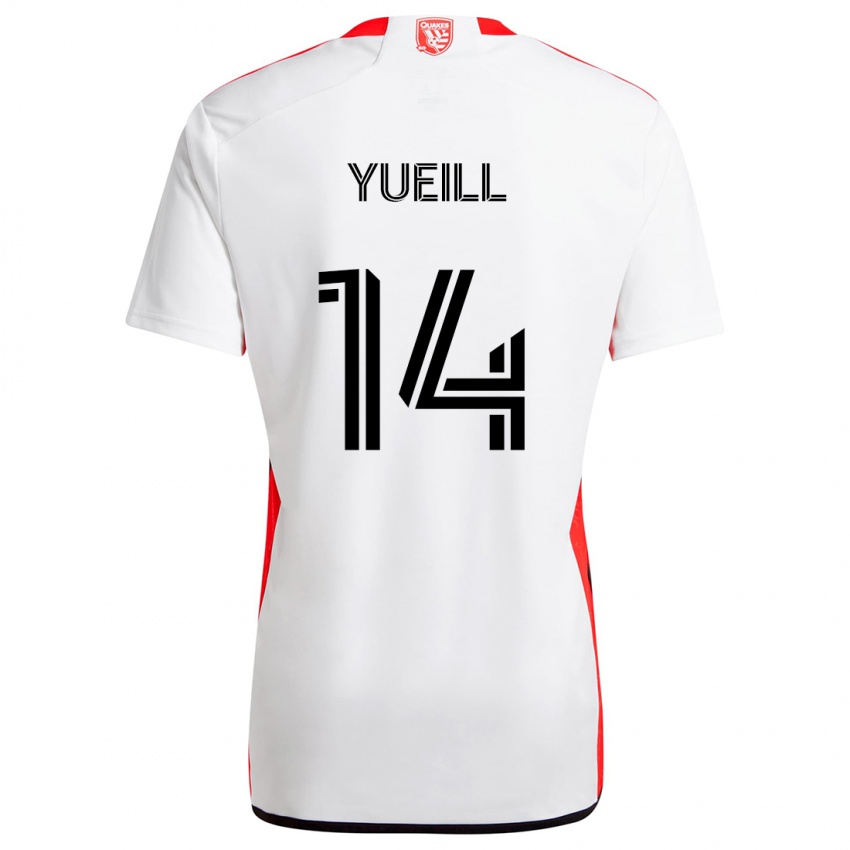 Niño Camiseta Jackson Yueill #14 Blanco Rojo 2ª Equipación 2024/25 La Camisa Argentina