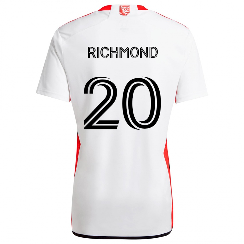 Niño Camiseta Will Richmond #20 Blanco Rojo 2ª Equipación 2024/25 La Camisa Argentina