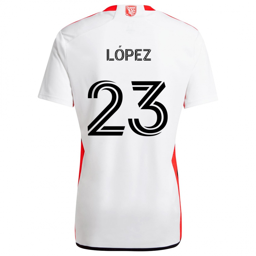 Niño Camiseta Hernán López #23 Blanco Rojo 2ª Equipación 2024/25 La Camisa Argentina