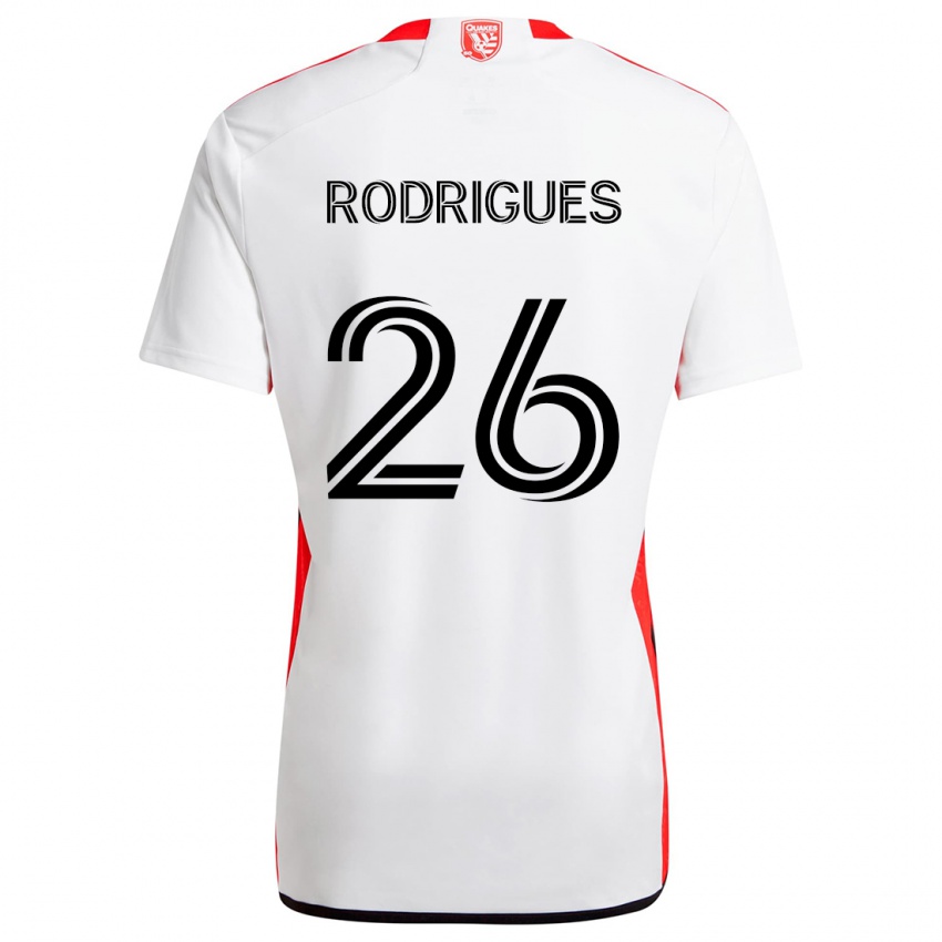 Niño Camiseta Rodrigues #26 Blanco Rojo 2ª Equipación 2024/25 La Camisa Argentina