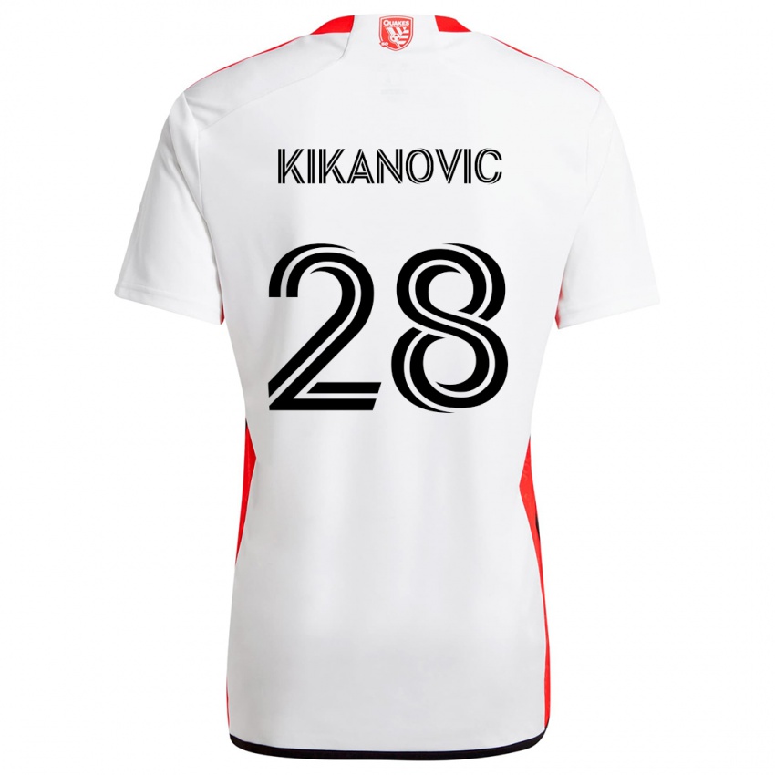 Niño Camiseta Benjamin Kikanovic #28 Blanco Rojo 2ª Equipación 2024/25 La Camisa Argentina