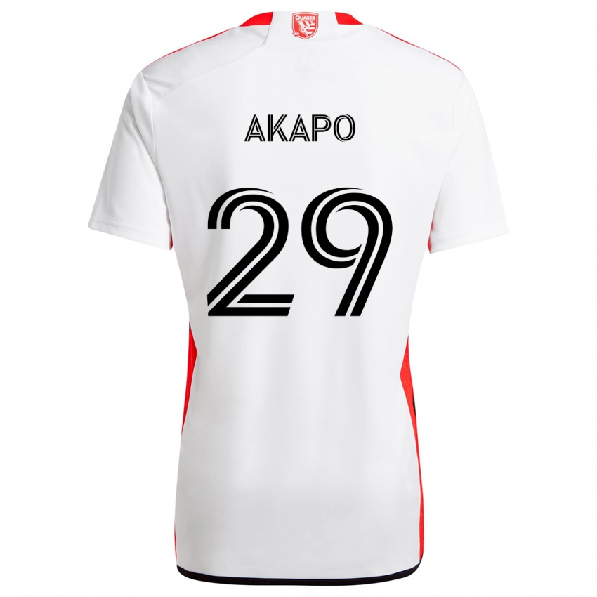 Niño Camiseta Carlos Akapo #29 Blanco Rojo 2ª Equipación 2024/25 La Camisa Argentina