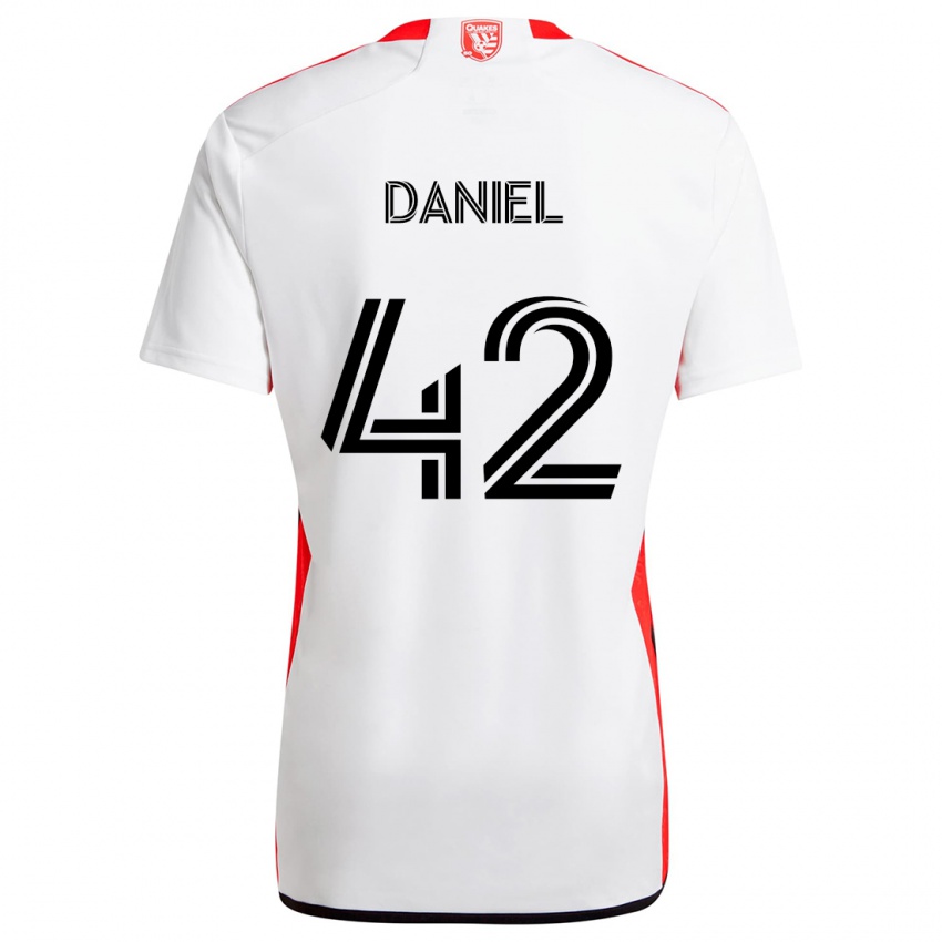 Niño Camiseta Daniel #42 Blanco Rojo 2ª Equipación 2024/25 La Camisa Argentina