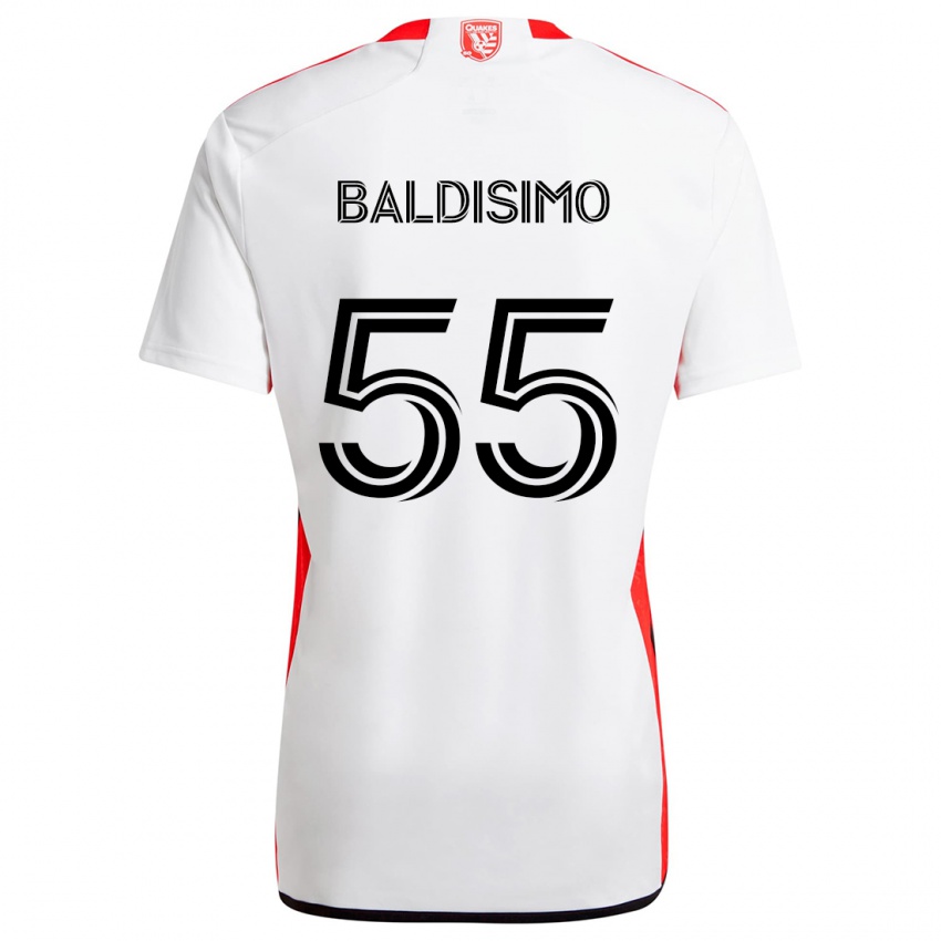 Niño Camiseta Michael Baldisimo #55 Blanco Rojo 2ª Equipación 2024/25 La Camisa Argentina