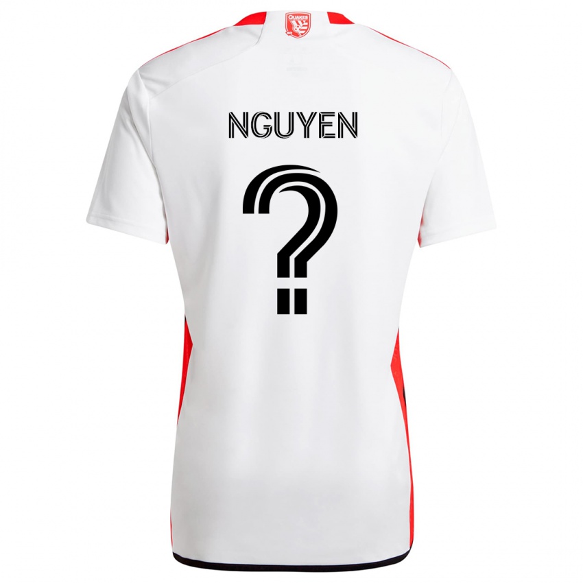 Niño Camiseta Christopher Nguyen #0 Blanco Rojo 2ª Equipación 2024/25 La Camisa Argentina