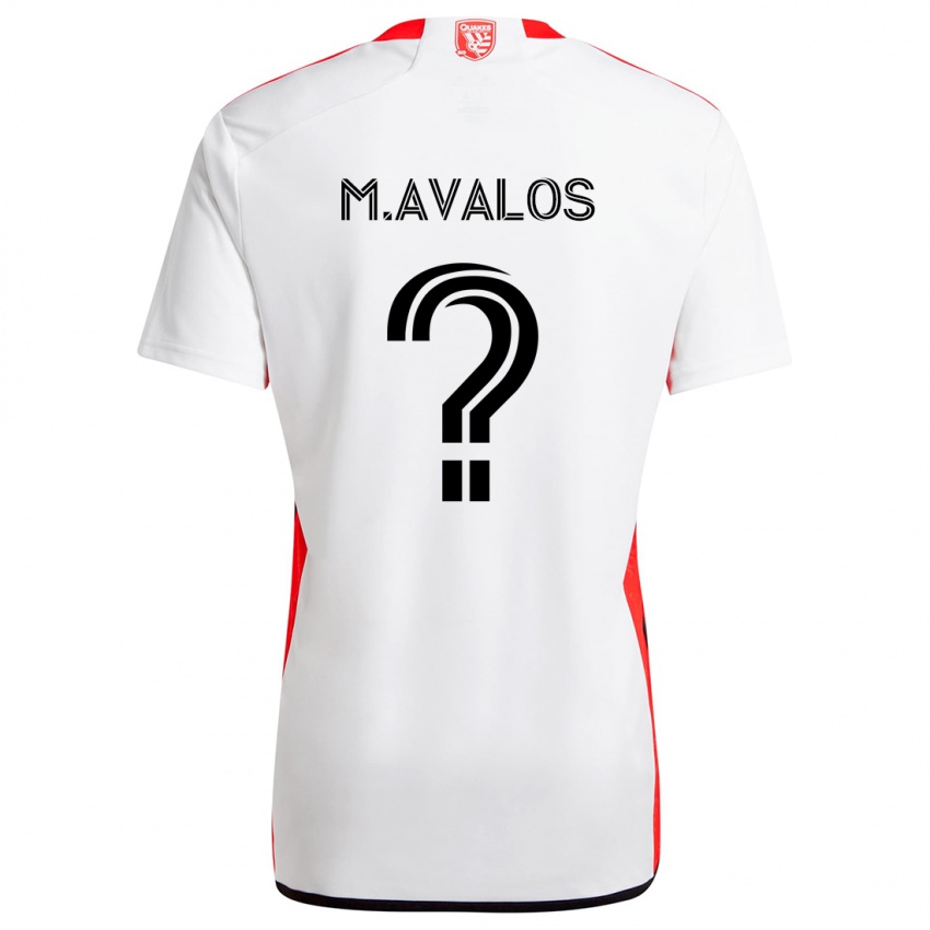 Niño Camiseta Marcelo Avalos #0 Blanco Rojo 2ª Equipación 2024/25 La Camisa Argentina