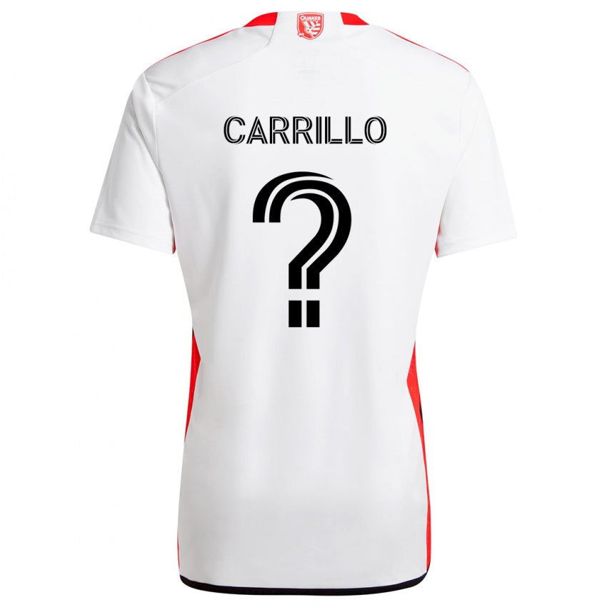 Niño Camiseta Israel Carrillo #0 Blanco Rojo 2ª Equipación 2024/25 La Camisa Argentina