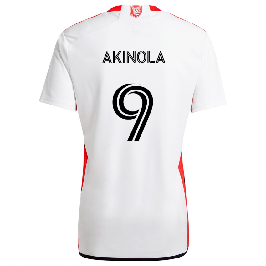 Niño Camiseta Ayo Akinola #9 Blanco Rojo 2ª Equipación 2024/25 La Camisa Argentina