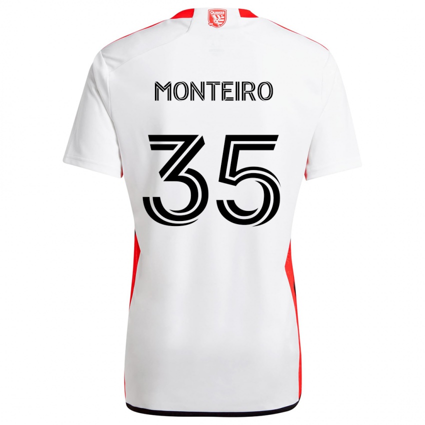 Niño Camiseta Jamiro Monteiro #35 Blanco Rojo 2ª Equipación 2024/25 La Camisa Argentina