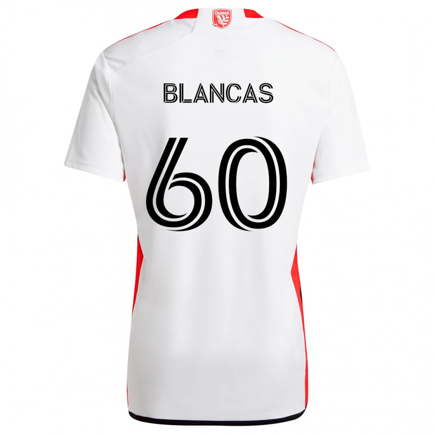 Niño Camiseta Eduardo Blancas #60 Blanco Rojo 2ª Equipación 2024/25 La Camisa Argentina