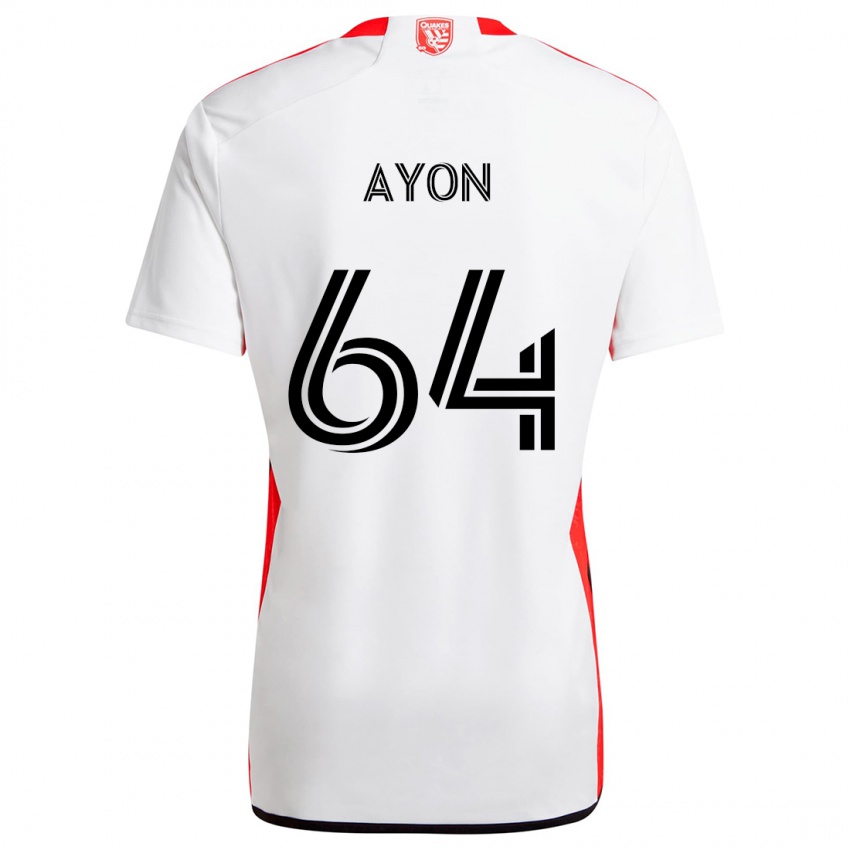 Niño Camiseta Jerry Ayon #64 Blanco Rojo 2ª Equipación 2024/25 La Camisa Argentina