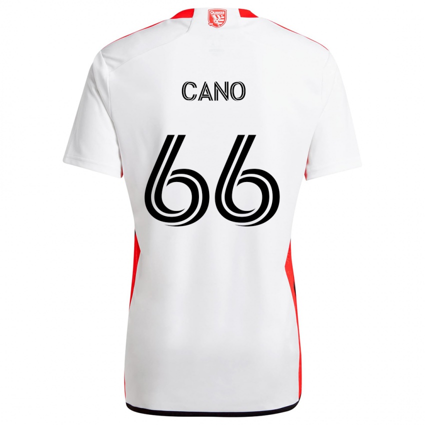 Niño Camiseta Alejandro Cano #66 Blanco Rojo 2ª Equipación 2024/25 La Camisa Argentina