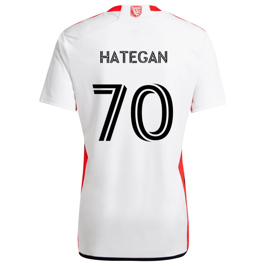 Niño Camiseta Roberto Hategan #70 Blanco Rojo 2ª Equipación 2024/25 La Camisa Argentina