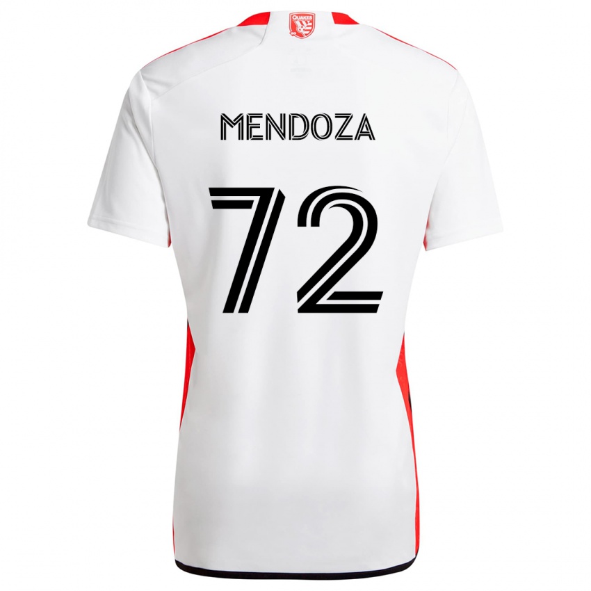 Niño Camiseta Edwyn Mendoza #72 Blanco Rojo 2ª Equipación 2024/25 La Camisa Argentina