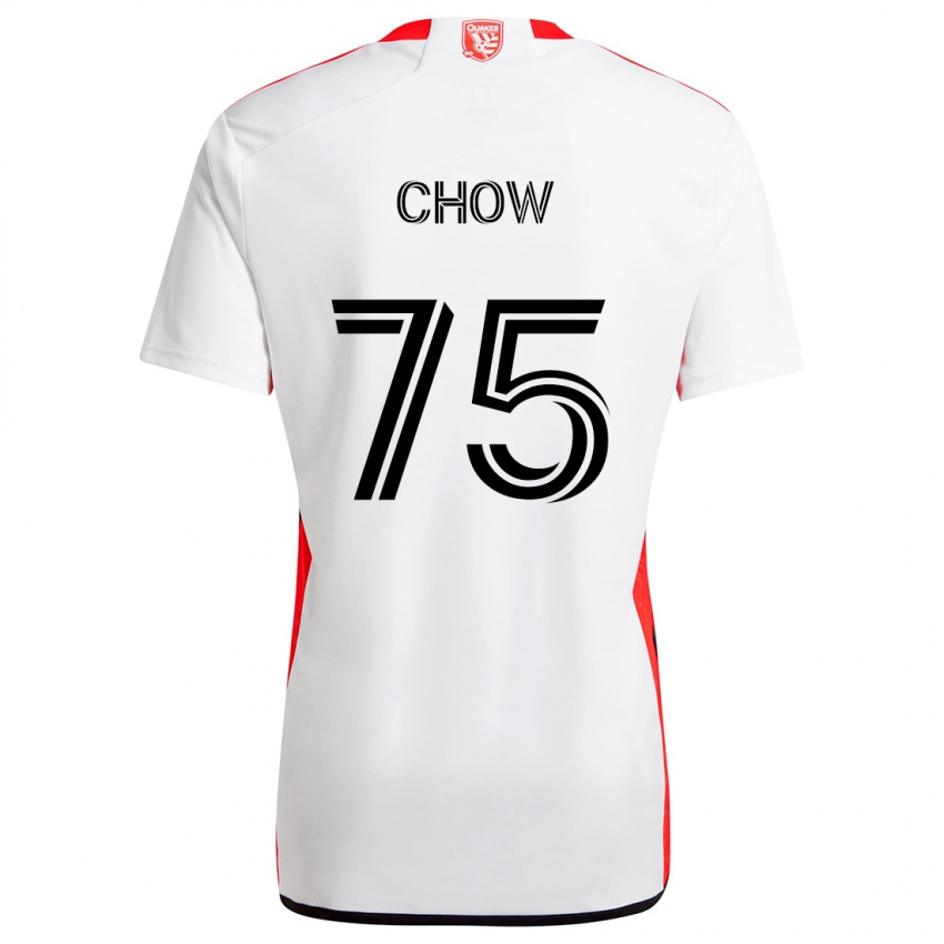 Niño Camiseta Alex Chow #75 Blanco Rojo 2ª Equipación 2024/25 La Camisa Argentina