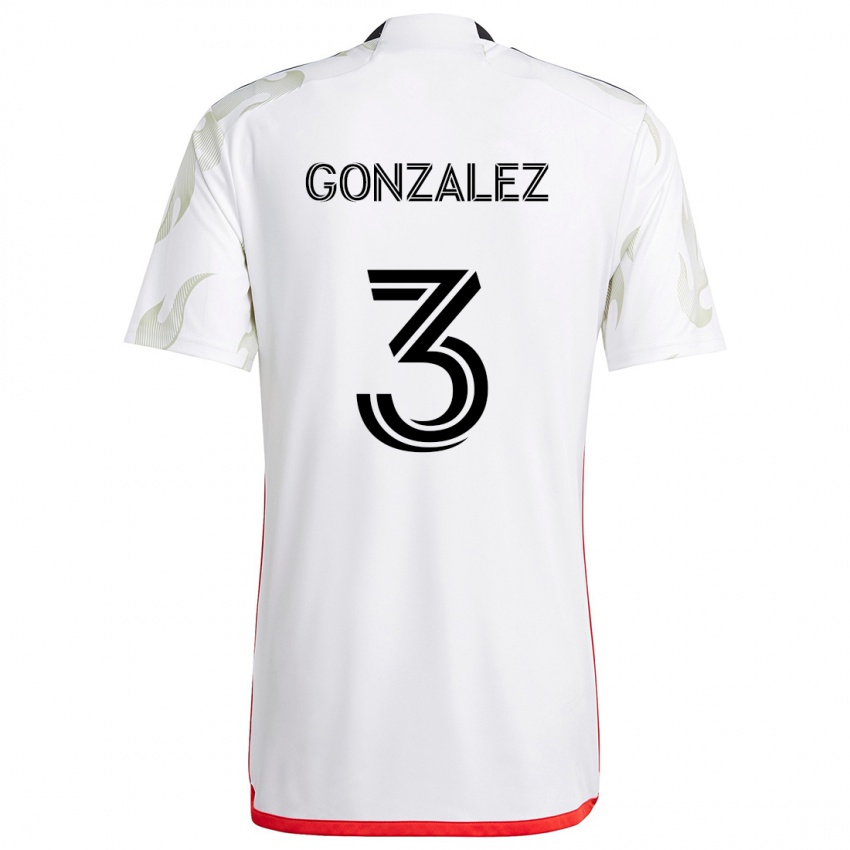 Niño Camiseta Omar González #3 Blanco Rojo Negro 2ª Equipación 2024/25 La Camisa Argentina