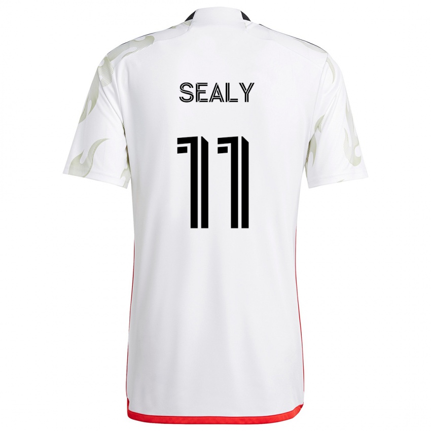 Niño Camiseta Dante Sealy #11 Blanco Rojo Negro 2ª Equipación 2024/25 La Camisa Argentina