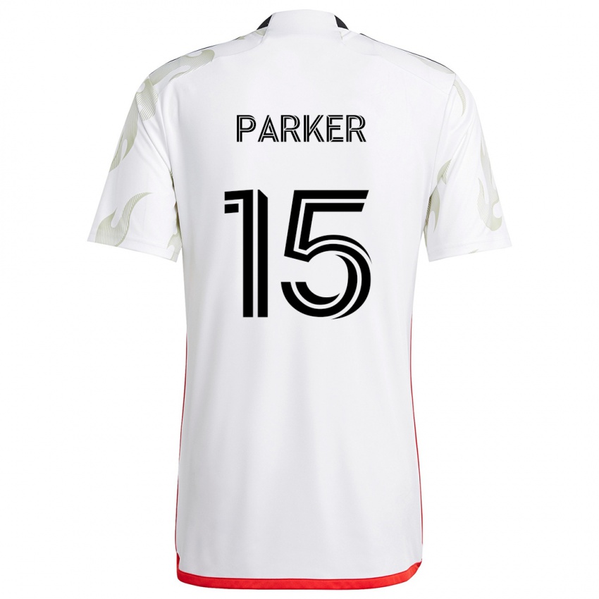 Niño Camiseta Isaiah Parker #15 Blanco Rojo Negro 2ª Equipación 2024/25 La Camisa Argentina