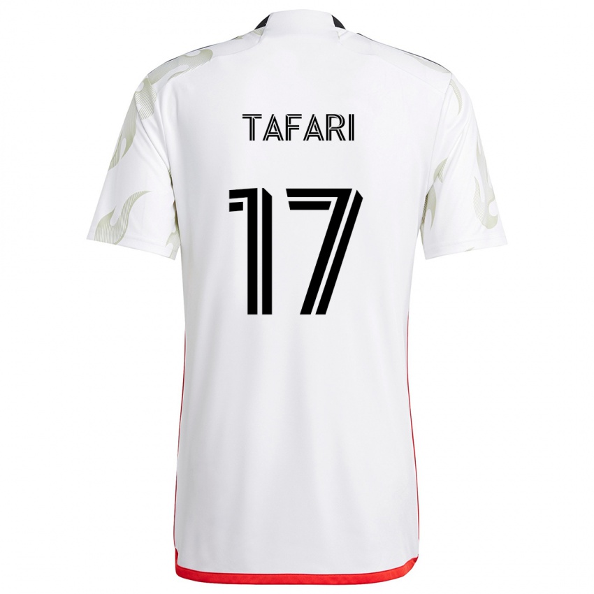 Niño Camiseta Nkosi Tafari #17 Blanco Rojo Negro 2ª Equipación 2024/25 La Camisa Argentina