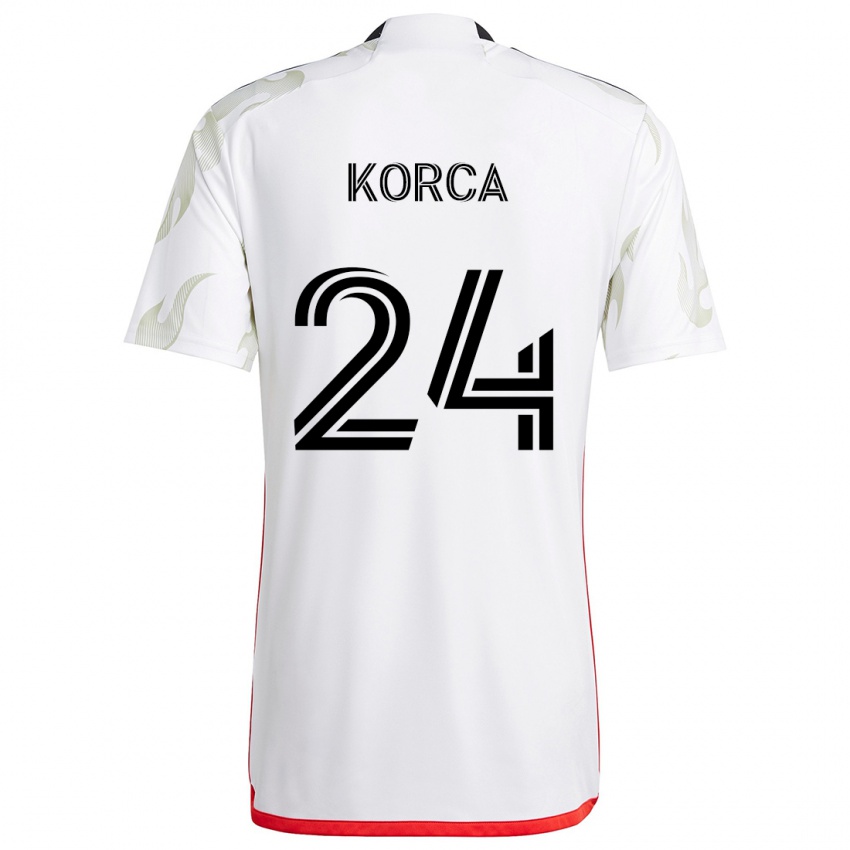 Niño Camiseta Amet Korca #24 Blanco Rojo Negro 2ª Equipación 2024/25 La Camisa Argentina