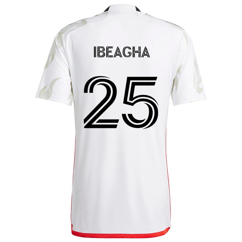 Niño Camiseta Sebastien Ibeagha #25 Blanco Rojo Negro 2ª Equipación 2024/25 La Camisa Argentina