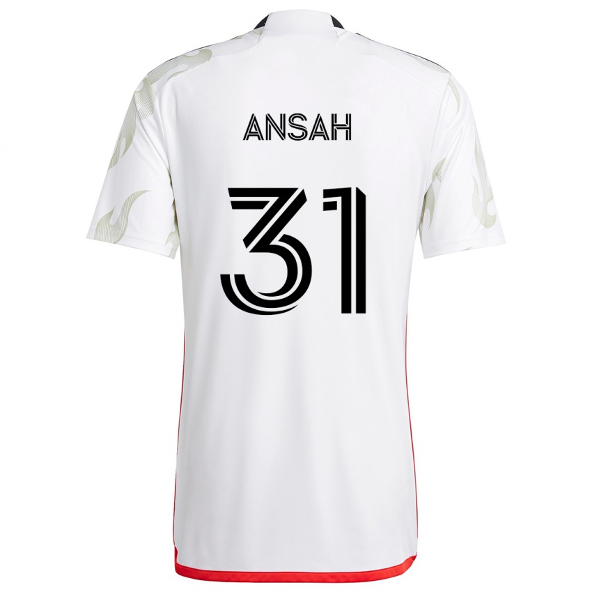 Niño Camiseta Eugene Ansah #31 Blanco Rojo Negro 2ª Equipación 2024/25 La Camisa Argentina