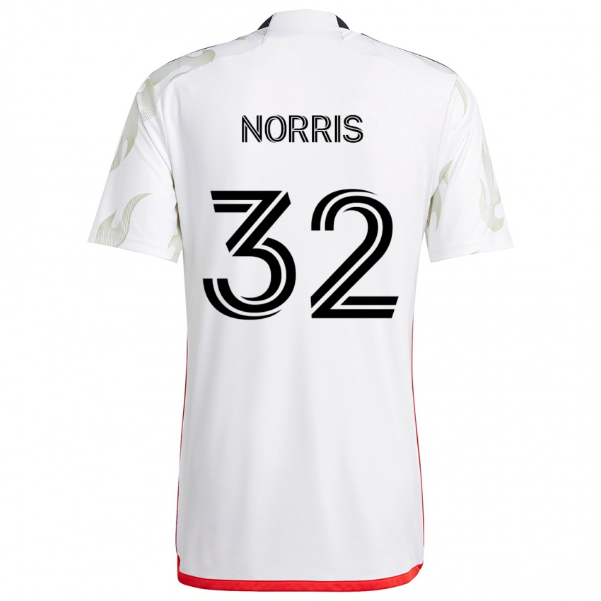 Niño Camiseta Nolan Norris #32 Blanco Rojo Negro 2ª Equipación 2024/25 La Camisa Argentina