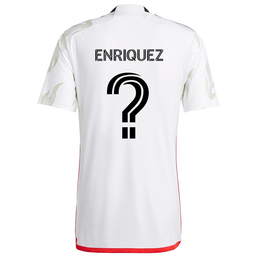 Niño Camiseta Fabian Enriquez #0 Blanco Rojo Negro 2ª Equipación 2024/25 La Camisa Argentina