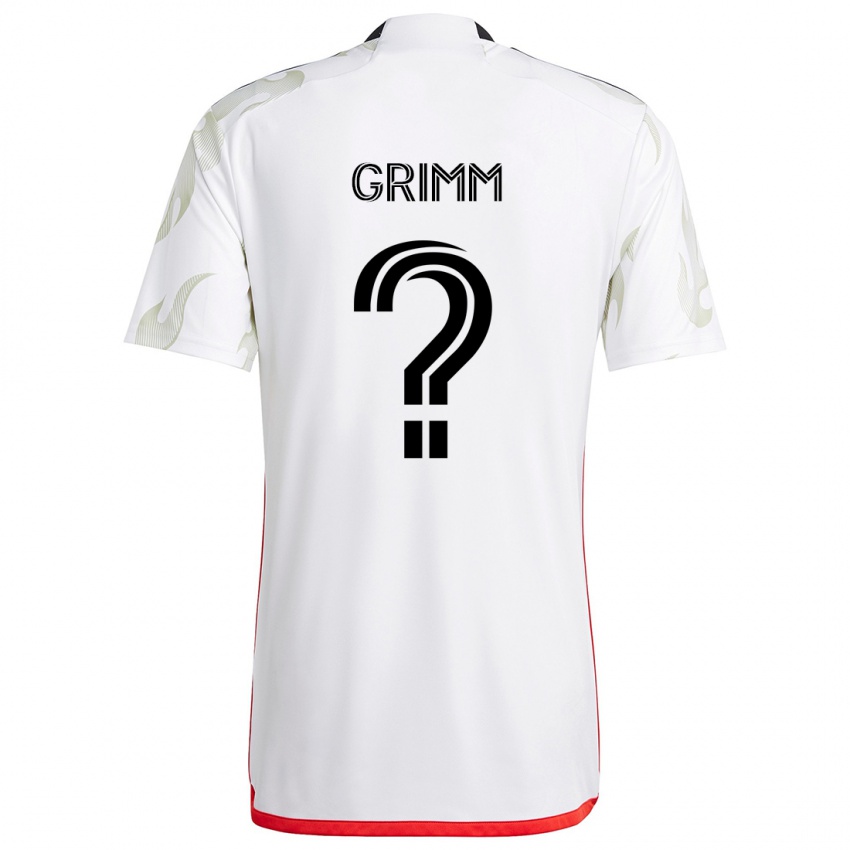 Niño Camiseta Mason Grimm #0 Blanco Rojo Negro 2ª Equipación 2024/25 La Camisa Argentina