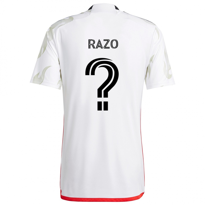 Niño Camiseta Edgar Razo #0 Blanco Rojo Negro 2ª Equipación 2024/25 La Camisa Argentina