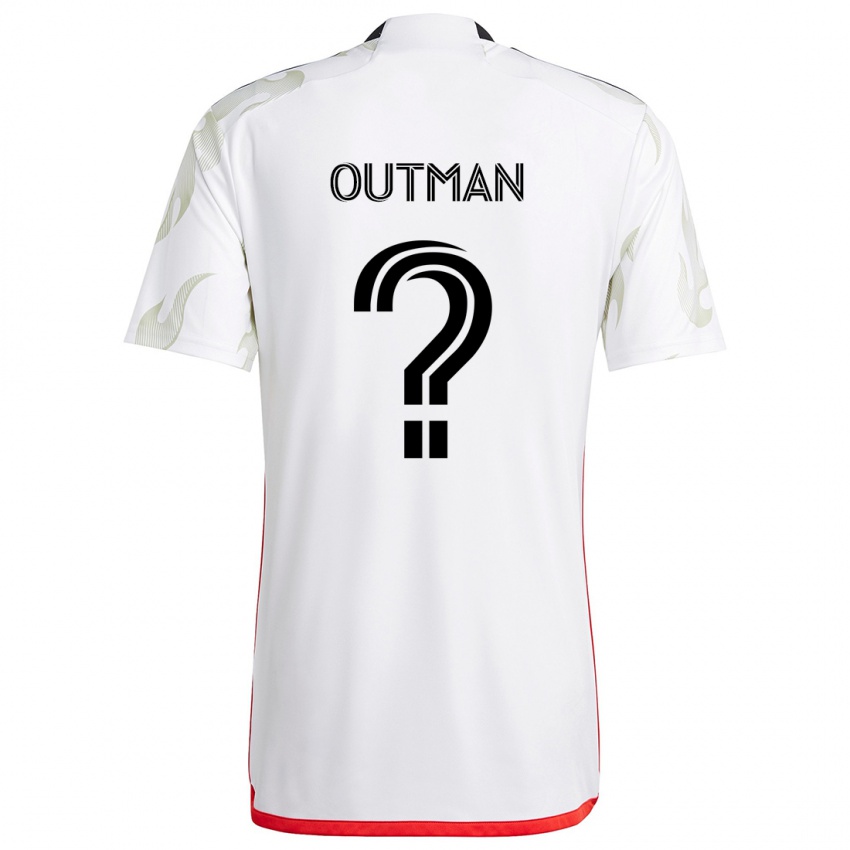 Niño Camiseta Bryce Outman #0 Blanco Rojo Negro 2ª Equipación 2024/25 La Camisa Argentina