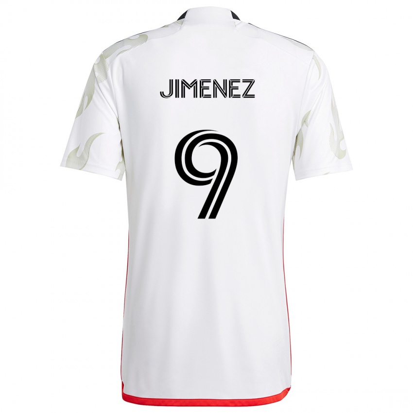 Niño Camiseta Jesús Jiménez #9 Blanco Rojo Negro 2ª Equipación 2024/25 La Camisa Argentina