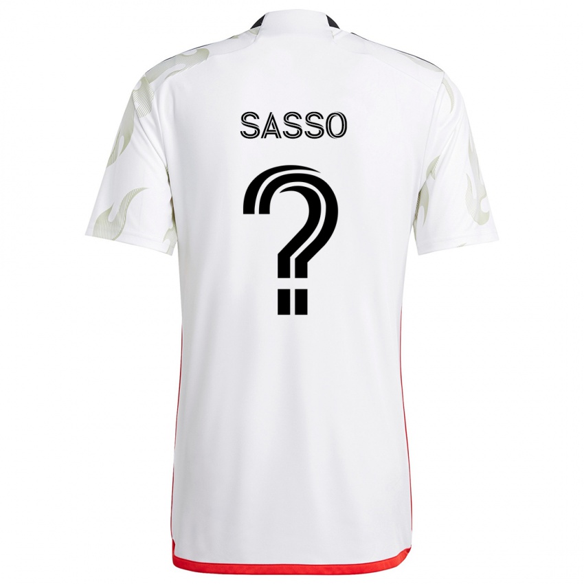 Niño Camiseta Gino Sasso #0 Blanco Rojo Negro 2ª Equipación 2024/25 La Camisa Argentina