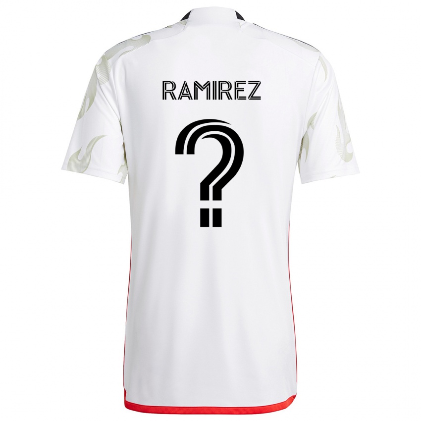 Niño Camiseta Anthony Ramirez #0 Blanco Rojo Negro 2ª Equipación 2024/25 La Camisa Argentina