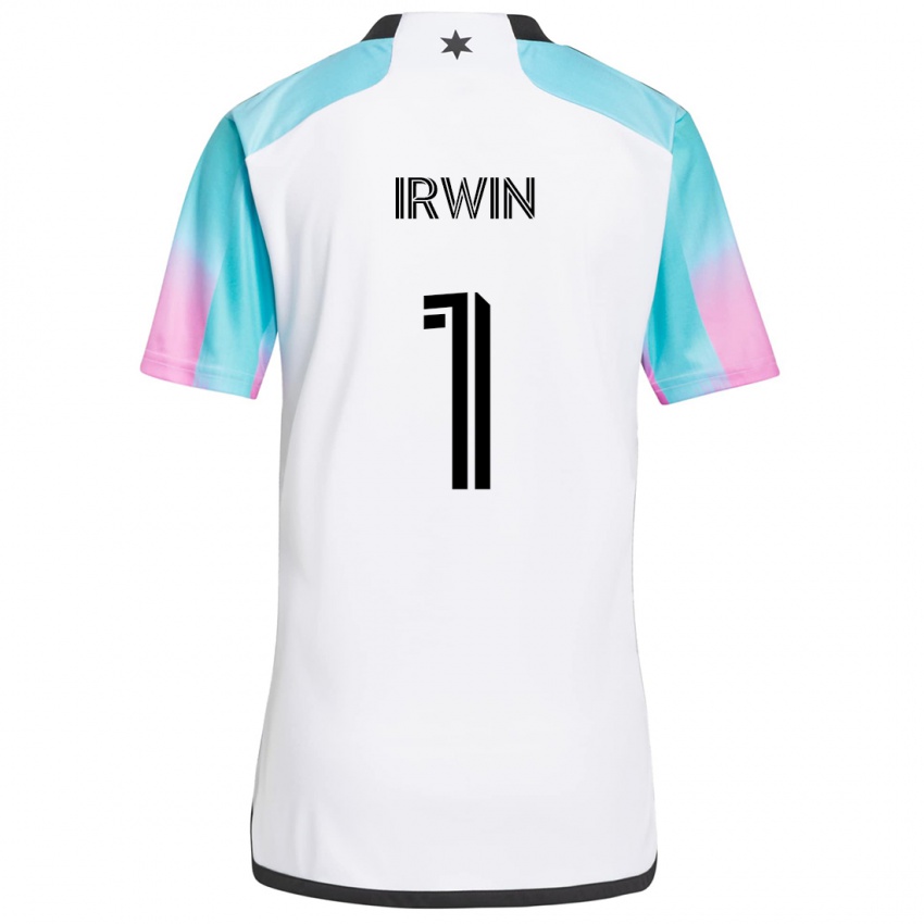 Niño Camiseta Clint Irwin #1 Blanco Azul Negro 2ª Equipación 2024/25 La Camisa Argentina