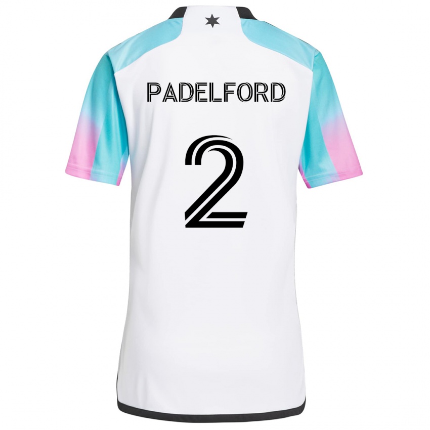 Niño Camiseta Devin Padelford #2 Blanco Azul Negro 2ª Equipación 2024/25 La Camisa Argentina