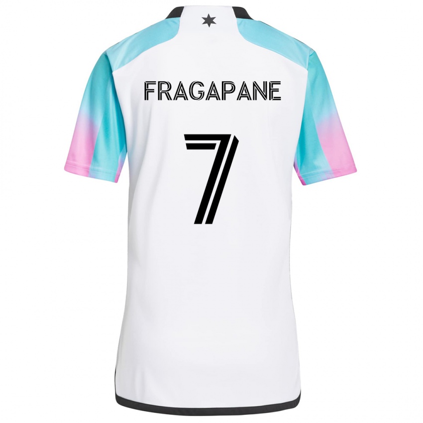 Niño Camiseta Franco Fragapane #7 Blanco Azul Negro 2ª Equipación 2024/25 La Camisa Argentina