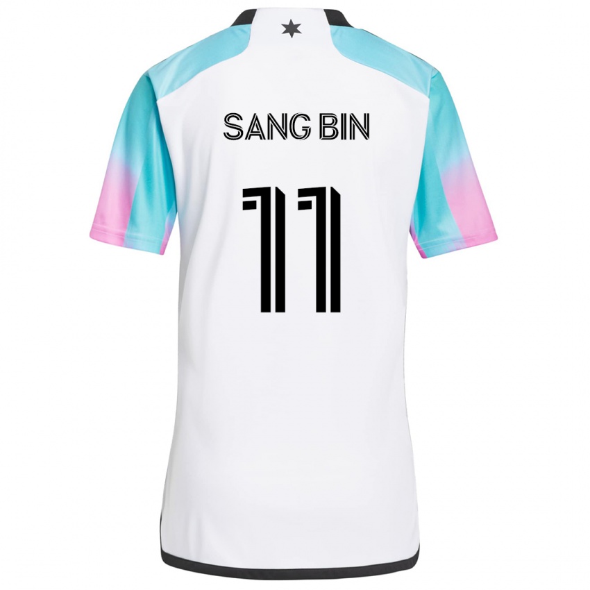 Niño Camiseta Sang-Bin Jeong #11 Blanco Azul Negro 2ª Equipación 2024/25 La Camisa Argentina