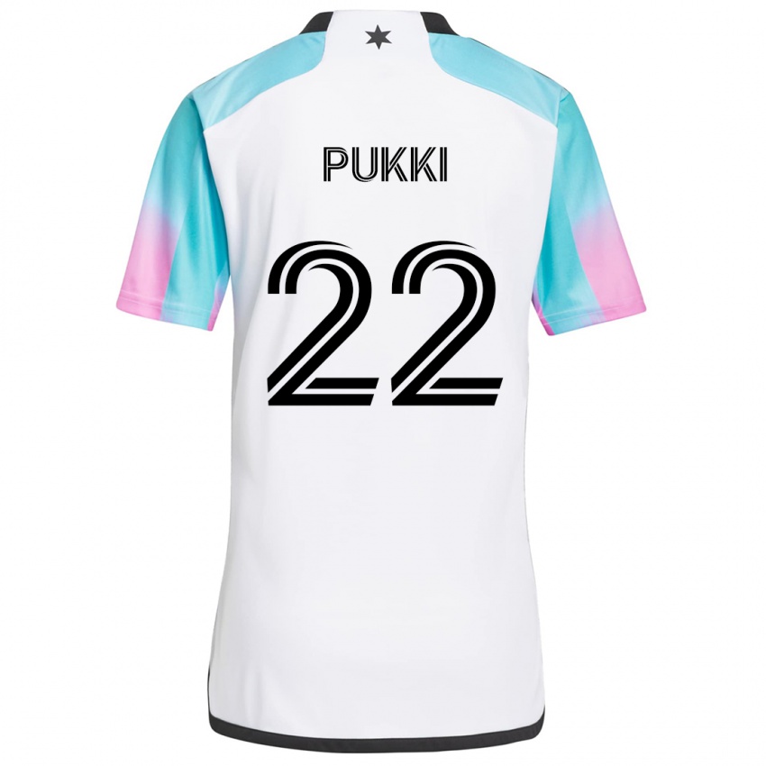 Niño Camiseta Teemu Pukki #22 Blanco Azul Negro 2ª Equipación 2024/25 La Camisa Argentina